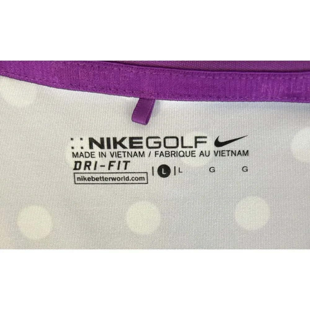 Nike Golf Women's Dri-FIT Purple Polka Dot Sleeveless Polo Shirt – Size Large
